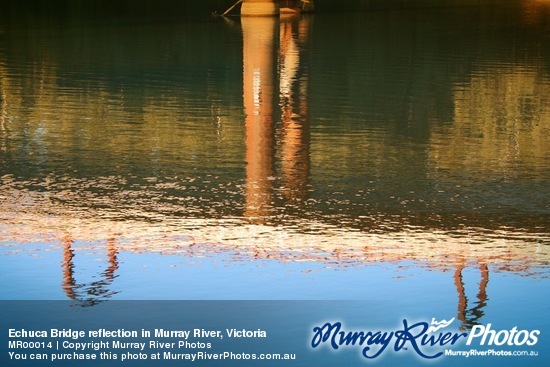 Echuca Bridge reflection in Murray River, Victoria