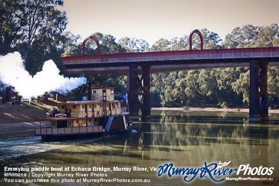 Emmylou paddle boat at Echuca Bridge, Murray River, Victoria