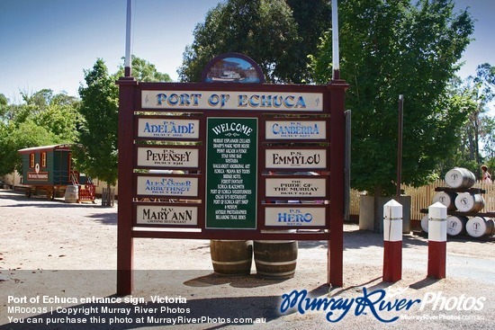 Port of Echuca entrance sign, Victoria