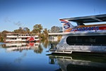 PS Melbourne crusing past houseboats at Mildura, Victoria