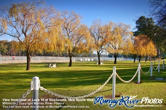 View from road of Lock 10 at Wentworth, New South Wales