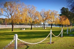 View from road of Lock 10 at Wentworth, New South Wales