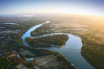 Aerial of Lock Island, Mildura, Victoria