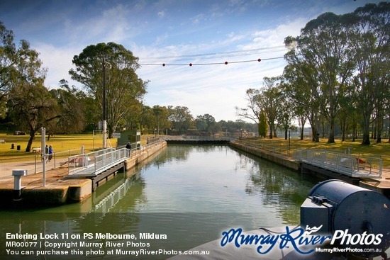 Entering Lock 11 on PS Melbourne, Mildura