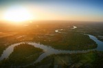 Sunrise over Murray River  and Lock Island at Mildura, Victoria