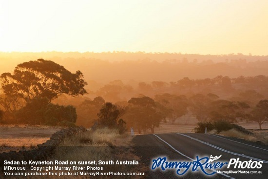 Sedan to Keyneton Road on sunset, South Australia