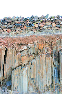 Stone wall and cutting Sedan to Keyneton Road, South Australia
