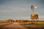 Mallee dirtroad and windmill, Victoria