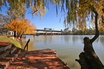 Old and new bridge from Robinvale Caravan Park, Victoria