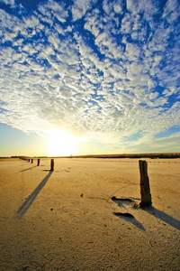 Mallee salt pans on sunrise, Victoria