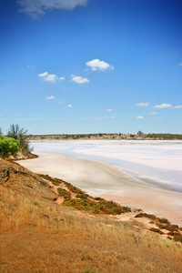 Pink Salt Lakes near Underbool, Mallee, Victoria