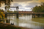 Relaxing by the banks with Swan Hill Bridge, Victoria