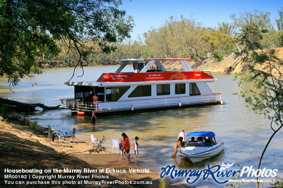 Houseboating on the Murray River at Echuca, Victoria