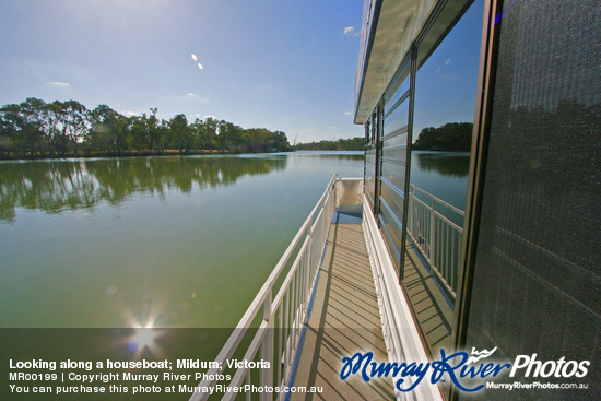 Looking along a houseboat; Mildura; Victoria