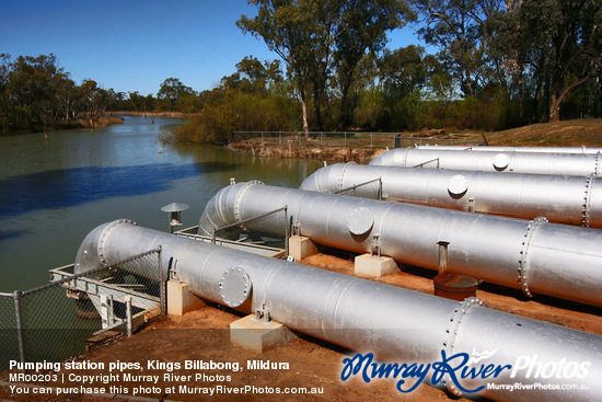 Pumping station pipes, Kings Billabong, Mildura