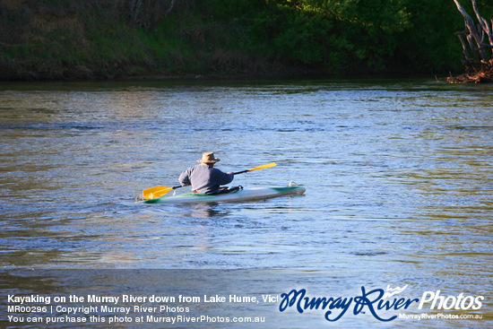 Kayaking on the Murray River down from Lake Hume, Victoria