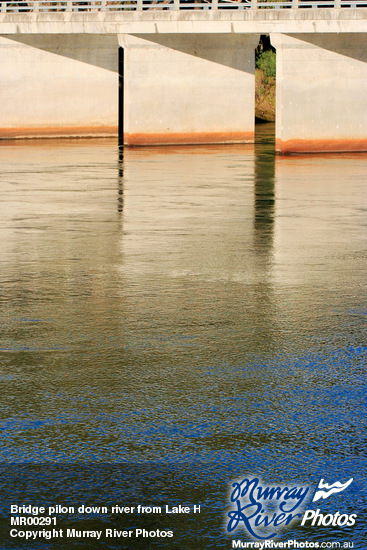 Bridge pilon down river from Lake Hume, Victoria