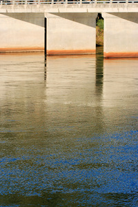 Bridge pilon down river from Lake Hume, Victoria