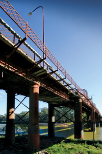Echuca Bridge linking Moama, built 1873, Victoria