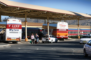 Buses at the Albury Railway Station