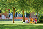 Relaxing in parklands, Albury Library