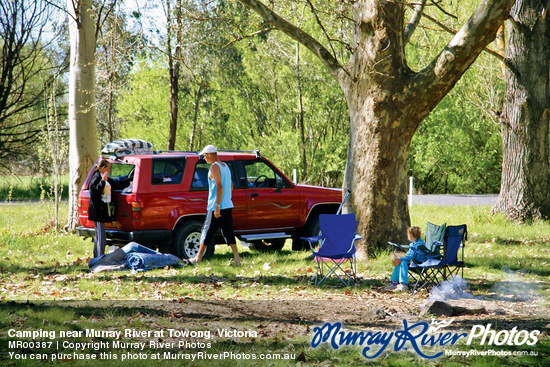 Camping near Murray River at Towong, Victoria