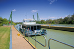 Houseboat entering Lock 6, Murtho, South Australia