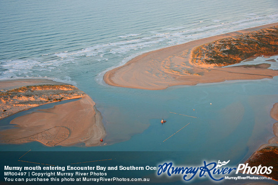 Murray mouth entering Encounter Bay and Southern Ocean