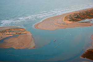 Murray mouth entering Encounter Bay and Southern Ocean