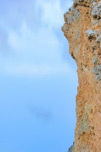 Sky reflecting with edge of cliff at Big Bend