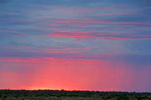 Rain band on sunrise near Bowhill, South Australia