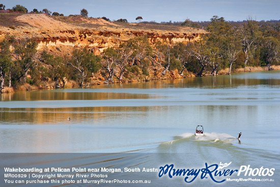 Wakeboarding at Pelican Point near Morgan, South Australia