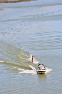 Wakeboarding at Pelican Point near Morgan, South Australia