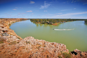 Wakeboarding at Pelican Point near Morgan, South Australia