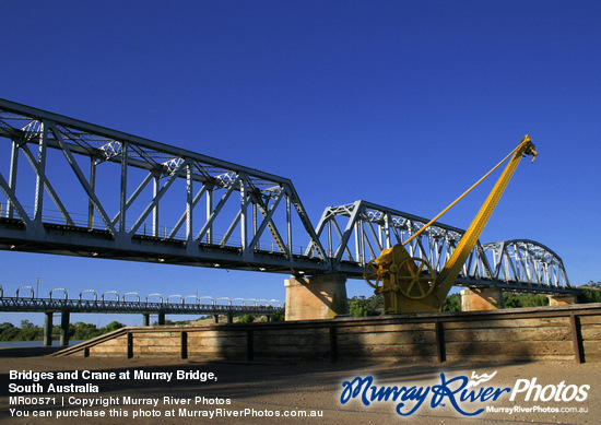 Bridges and Crane at Murray Bridge,\nSouth Australia