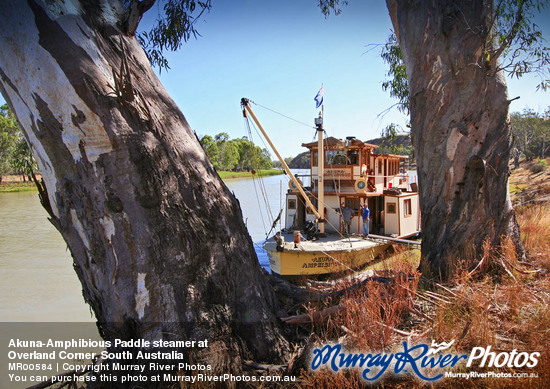 Akuna-Amphibious Paddle steamer at\nOverland Corner, South Australia