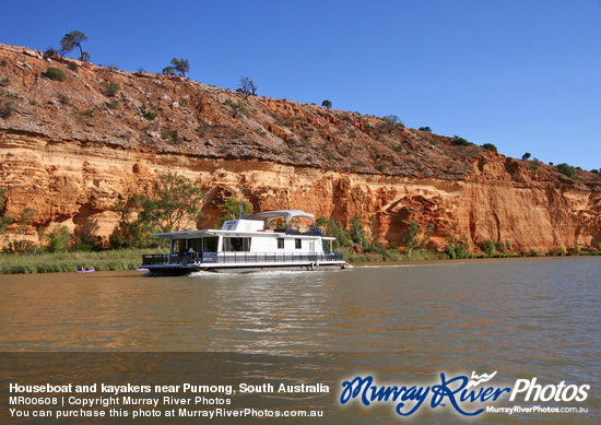 Houseboat and kayakers near Purnong, South Australia