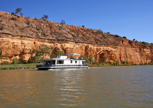 Houseboat and kayakers near Purnong, South Australia