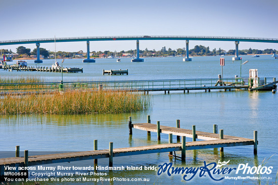 View across Murray River towards Hindmarsh Island bridge