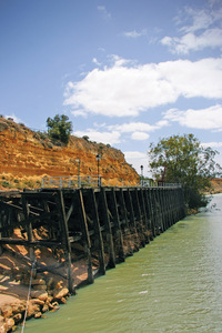 Morgan Wharf and cliffs, South Australia