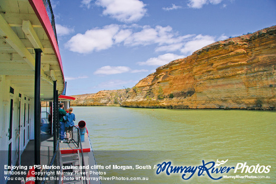Enjoying a PS Marion cruise and cliffs of Morgan, South Australia