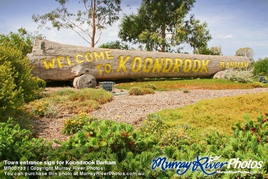 Town entrance sign for Koondrook Barham