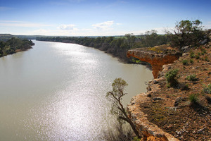 Cliffs looking up river near Bowhill, South Australia