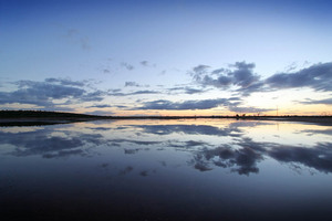 Sunset on Ouyen salt pan