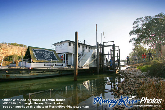 Oscar W reloading wood at Swan Reach