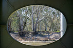 Looking through pillon of Swan Hill Bridge, Victoria