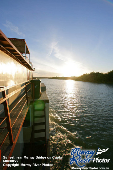 Sunset near Murray Bridge on Captain Proud