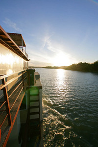 Sunset near Murray Bridge on Captain Proud