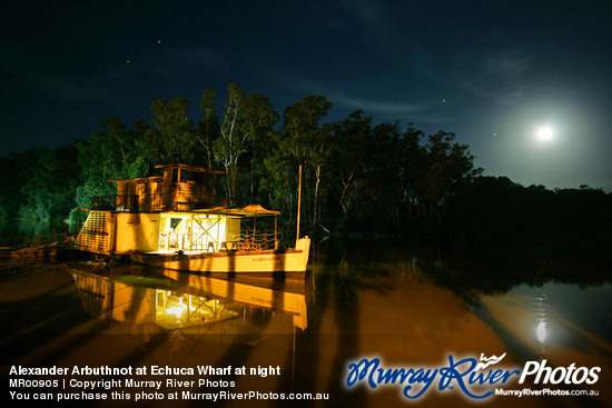 Alexander Arbuthnot at Echuca Wharf at night