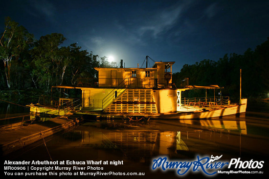 Alexander Arbuthnot at Echuca Wharf at night